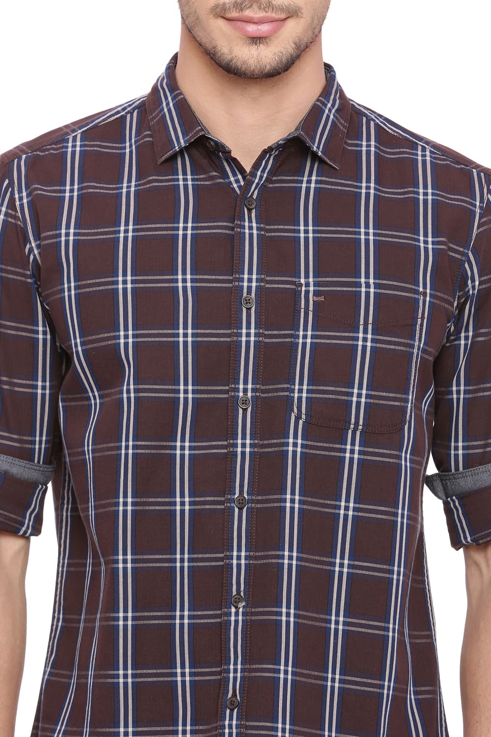 BASICS SLIM FIT CHECKS SHIRT