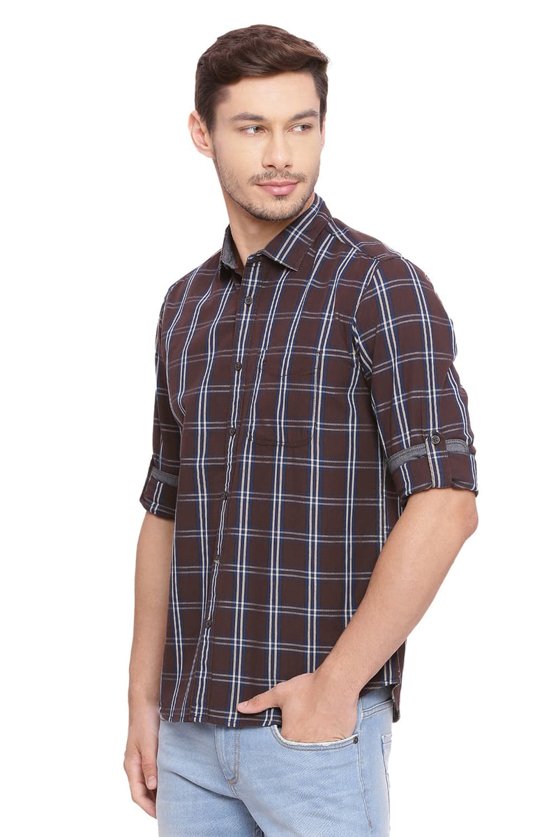 BASICS SLIM FIT CHECKS SHIRT