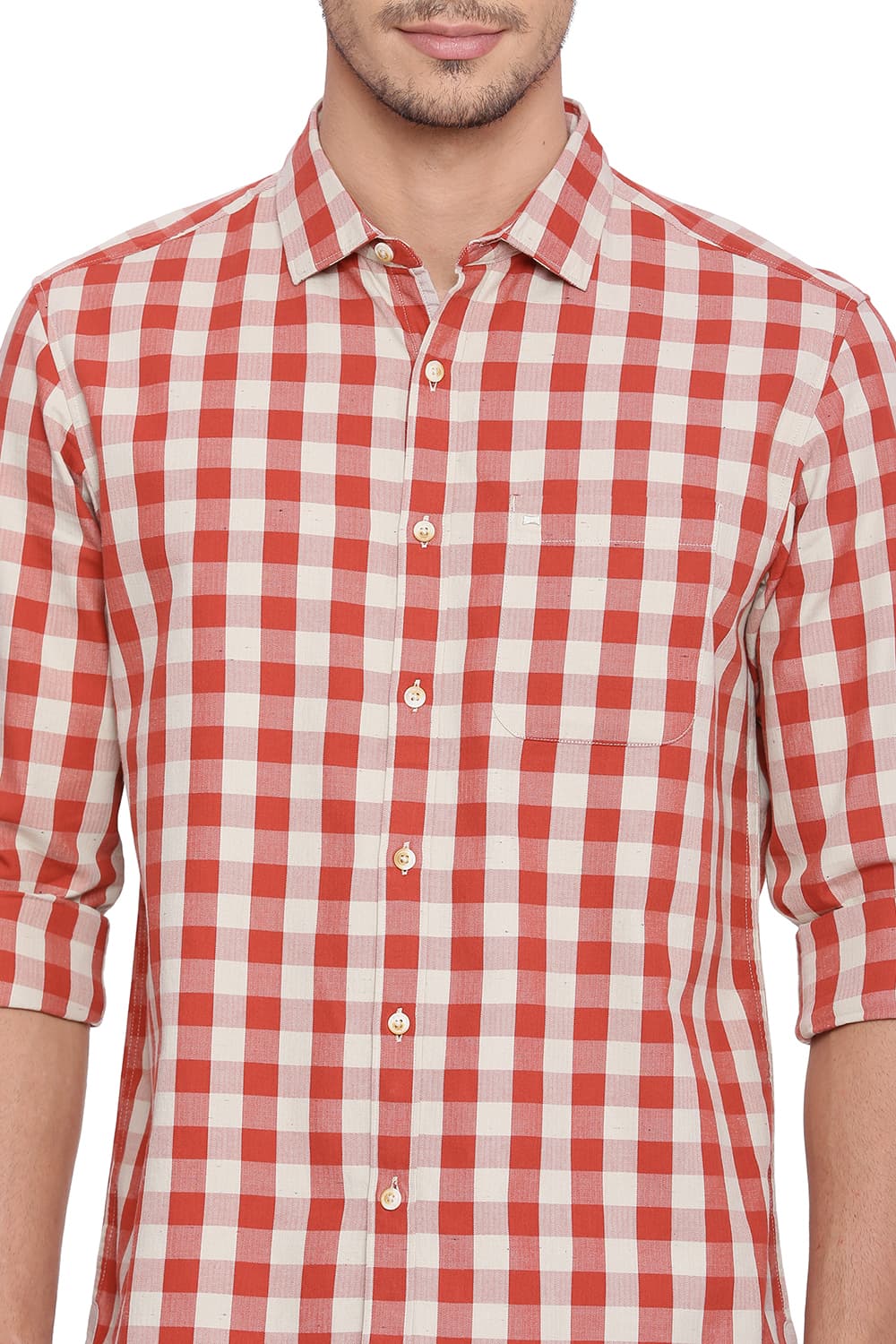 BASICS SLIM FIT CHECKS SHIRT