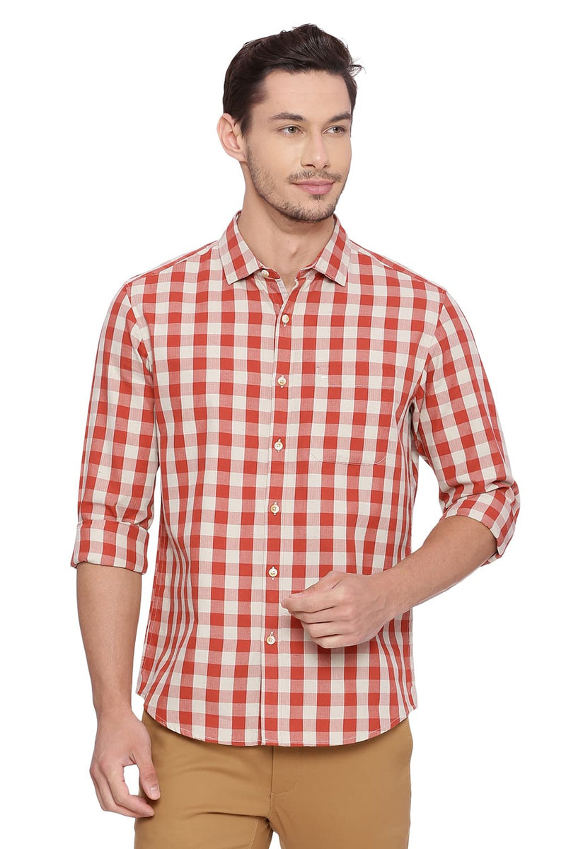 BASICS SLIM FIT CHECKS SHIRT