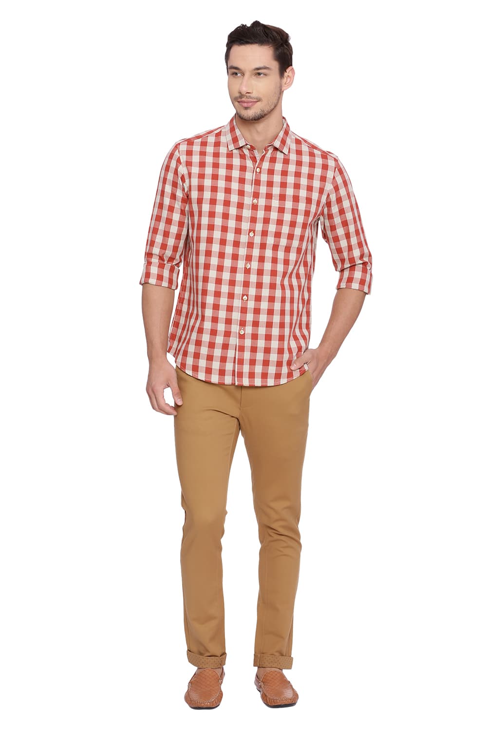 BASICS SLIM FIT CHECKS SHIRT