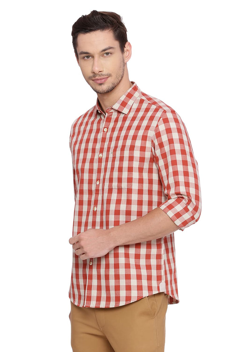 BASICS SLIM FIT CHECKS SHIRT