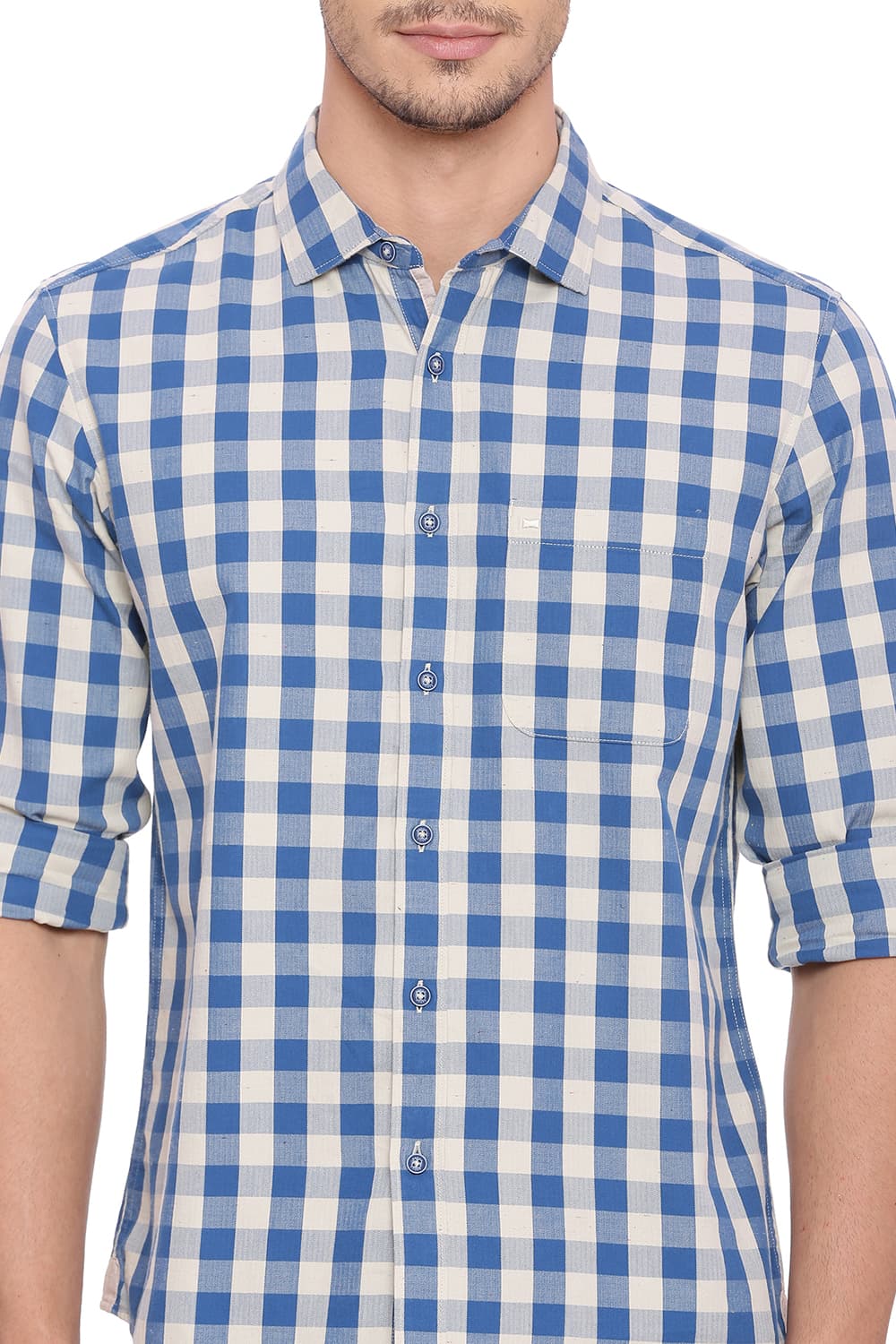 BASICS SLIM FIT CHECKS SHIRT