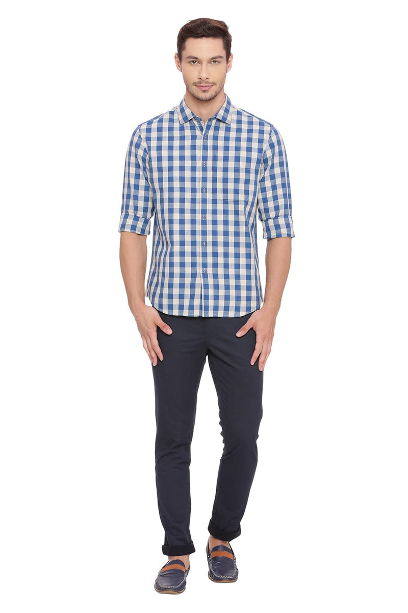 BASICS SLIM FIT CHECKS SHIRT