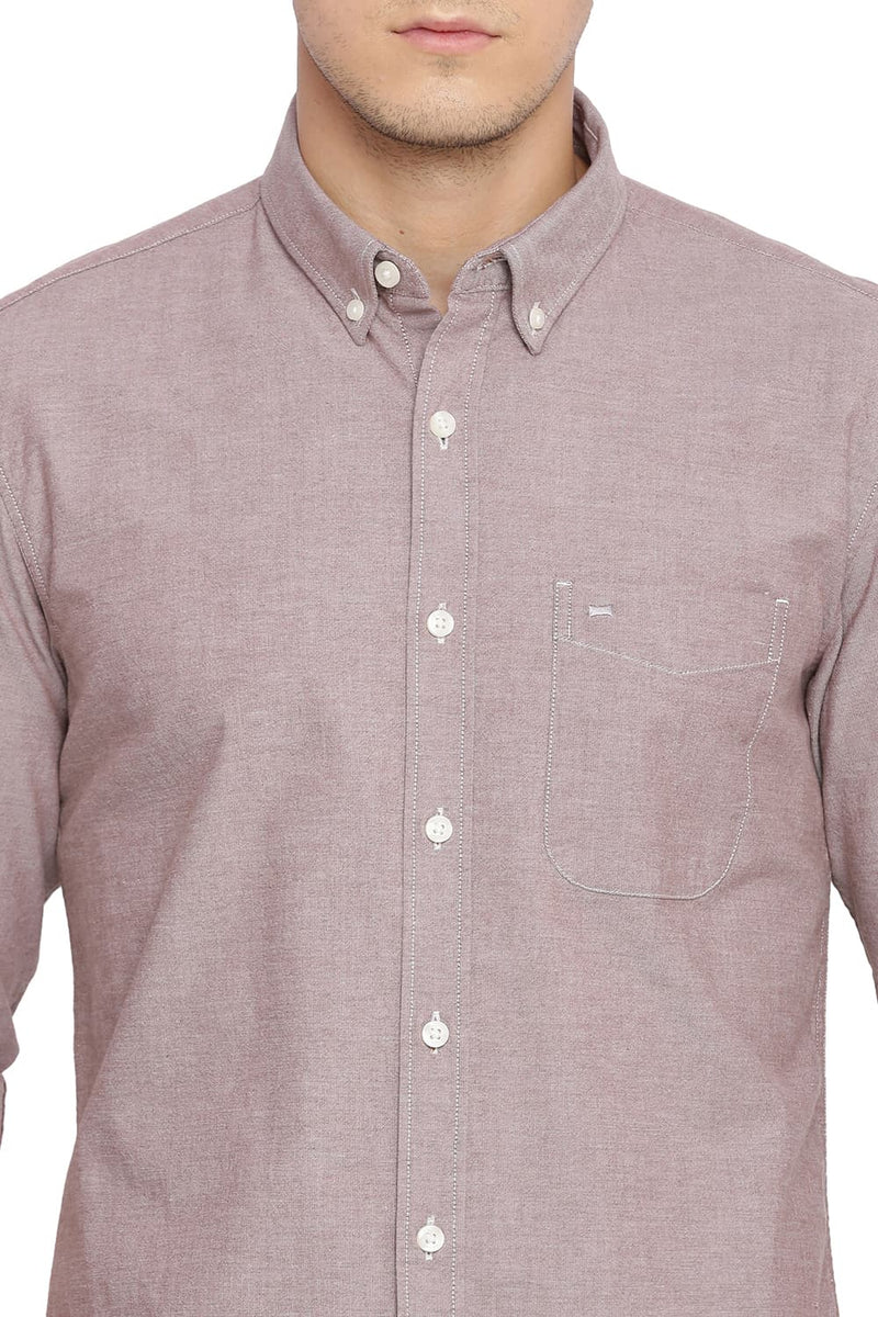 BASICS SLIM FIT CHAMBRAY SHIRT