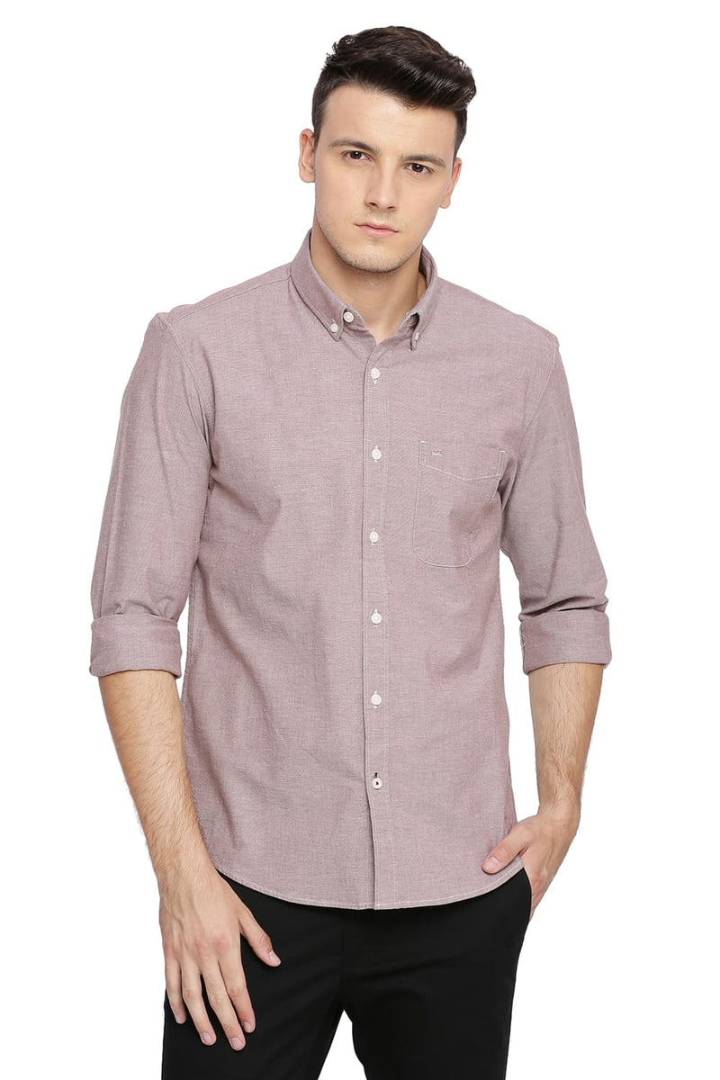 BASICS SLIM FIT CHAMBRAY SHIRT