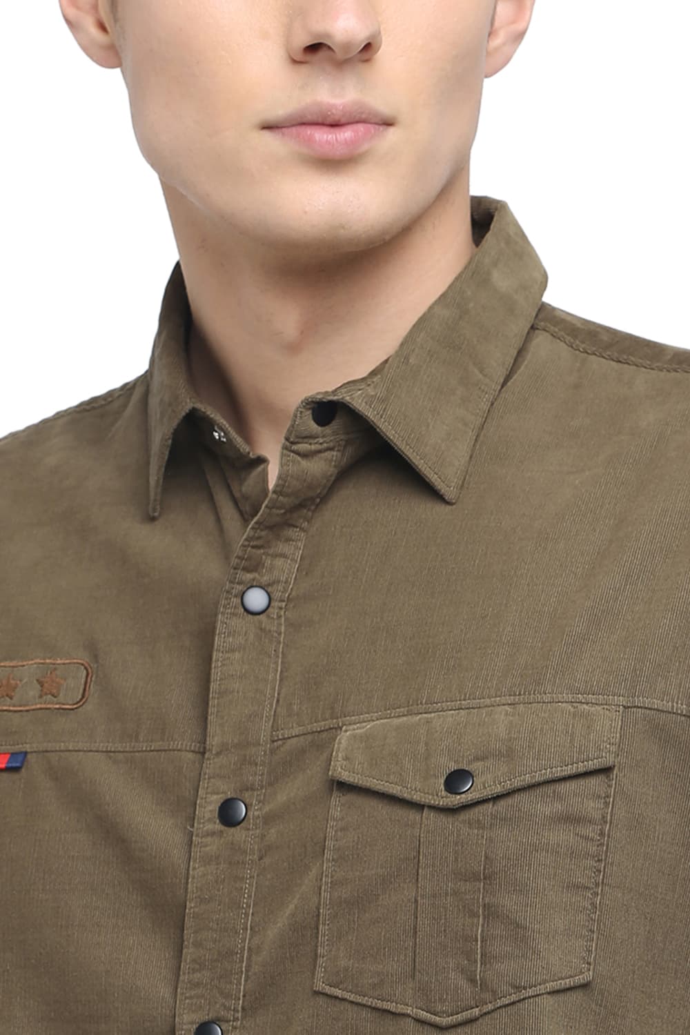 BASICS SLIM FIT CORDUROY SHIRT