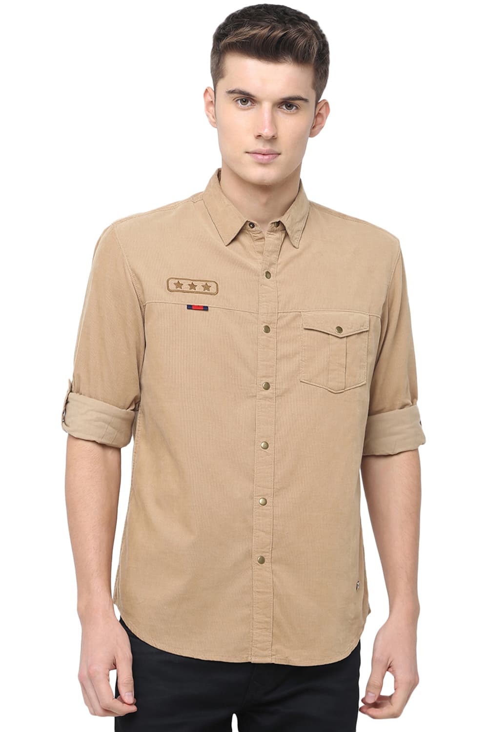 BASICS SLIM FIT CORDUROY SHIRT