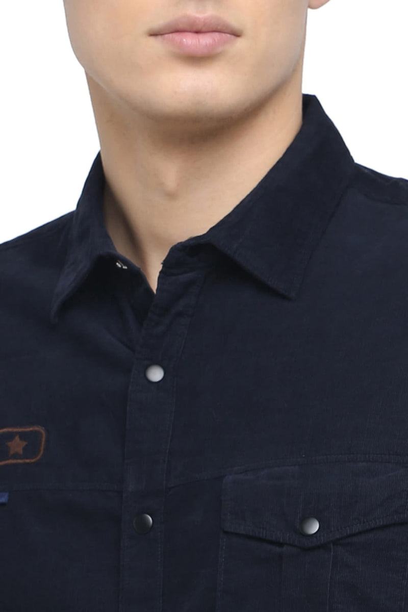 BASICS SLIM FIT CORDUROY SHIRT