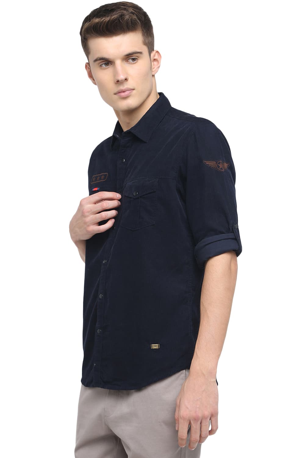 BASICS SLIM FIT CORDUROY SHIRT