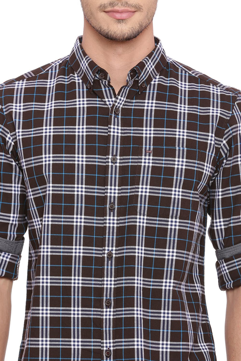 BASICS SLIM FIT CHECKS SHIRT