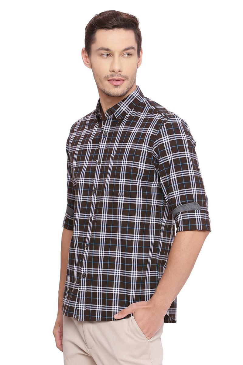 BASICS SLIM FIT CHECKS SHIRT