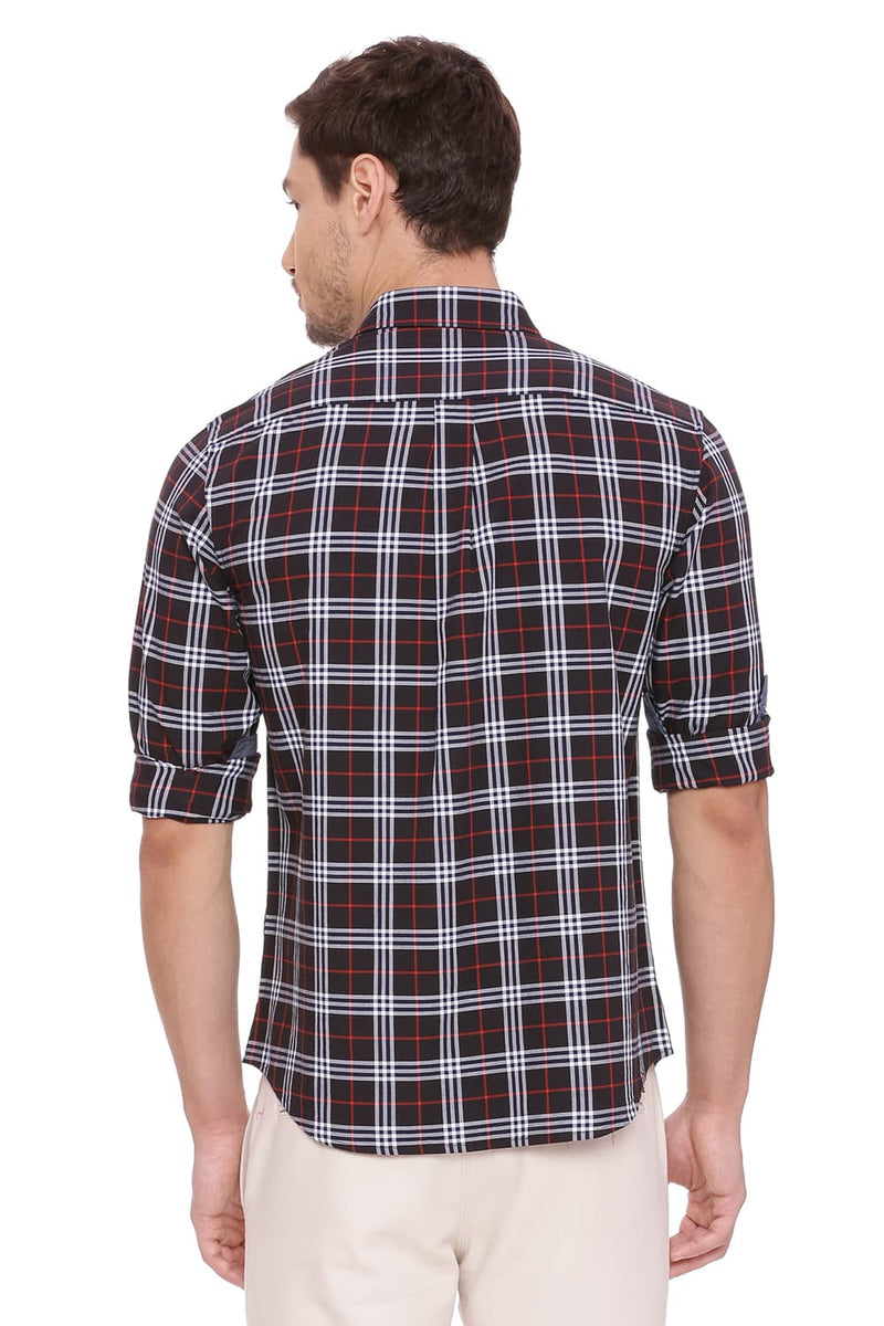 BASICS SLIM FIT CHECKS SHIRT