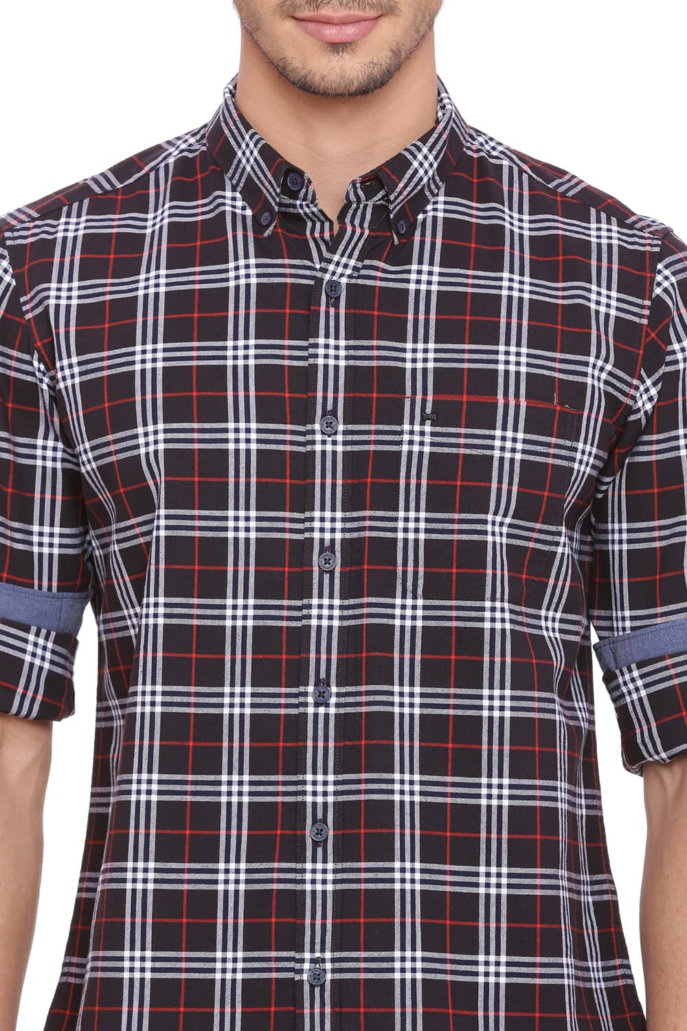 BASICS SLIM FIT CHECKS SHIRT