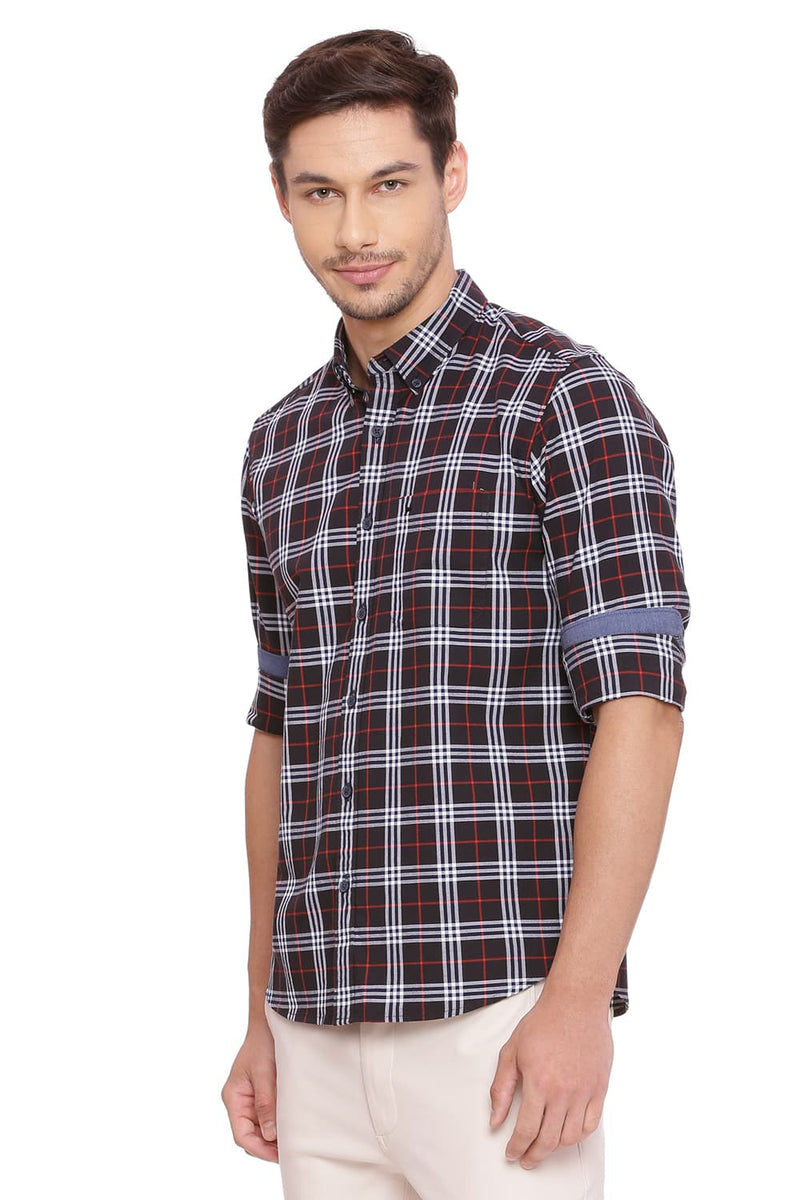 BASICS SLIM FIT CHECKS SHIRT