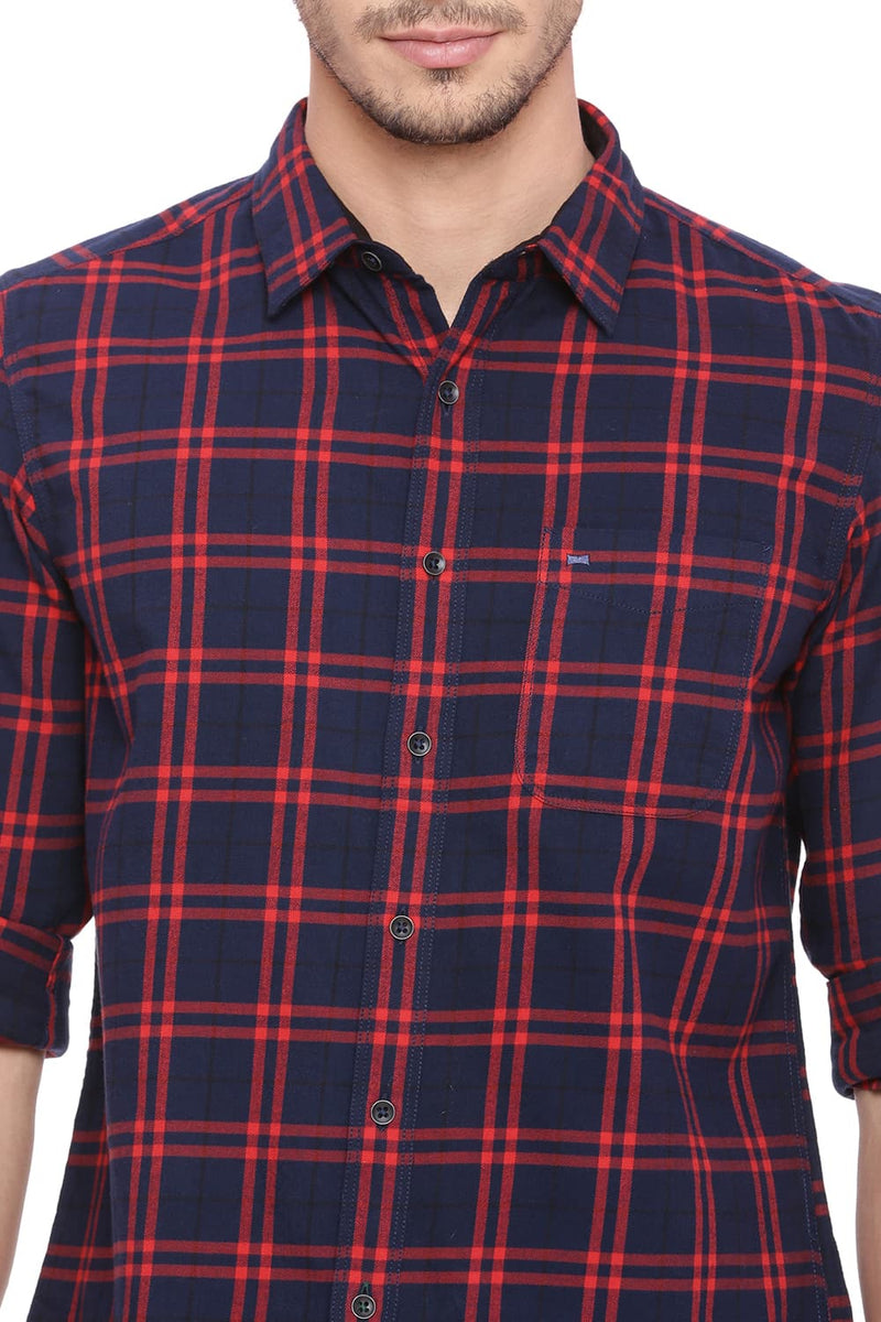 BASICS SLIM FIT CHECKS SHIRT