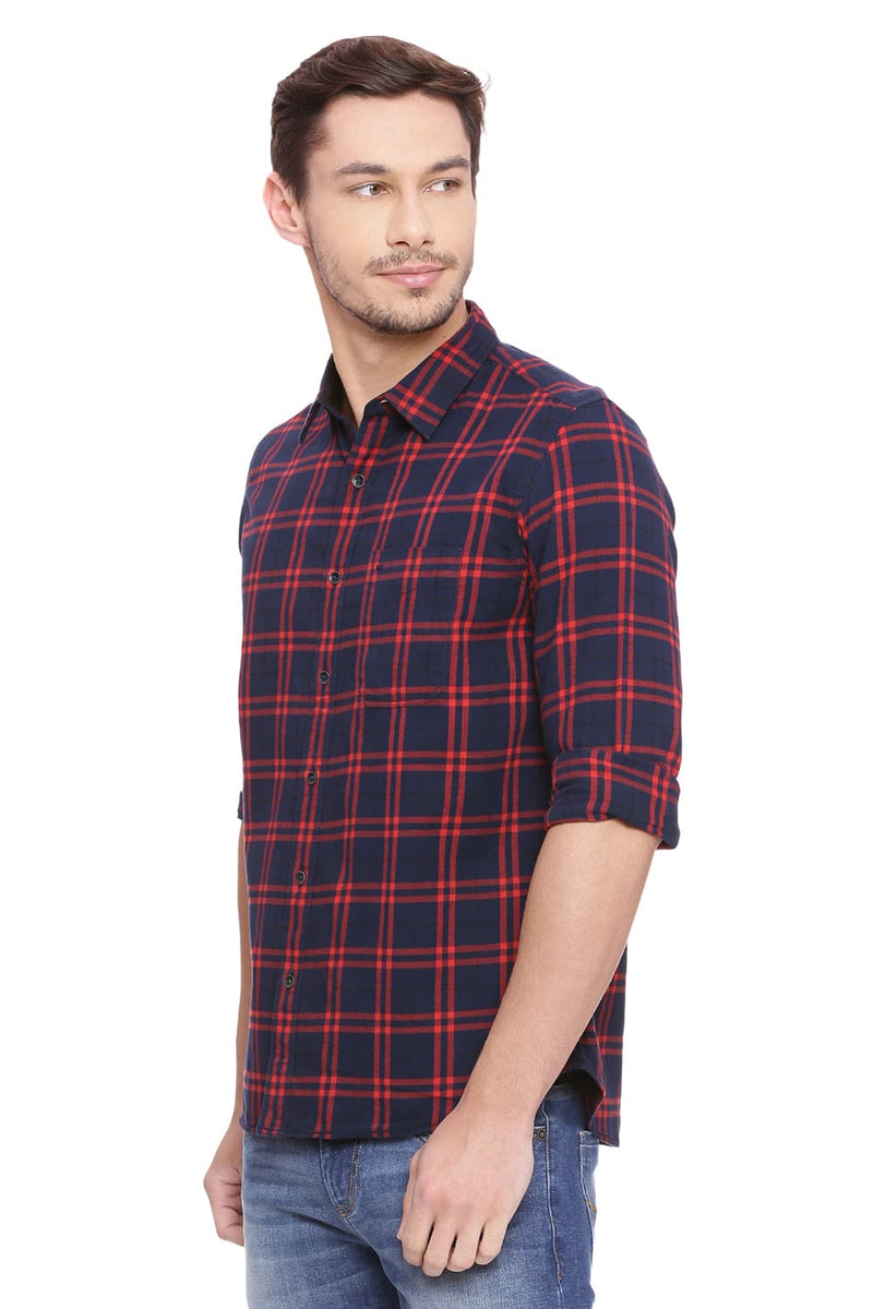 BASICS SLIM FIT CHECKS SHIRT