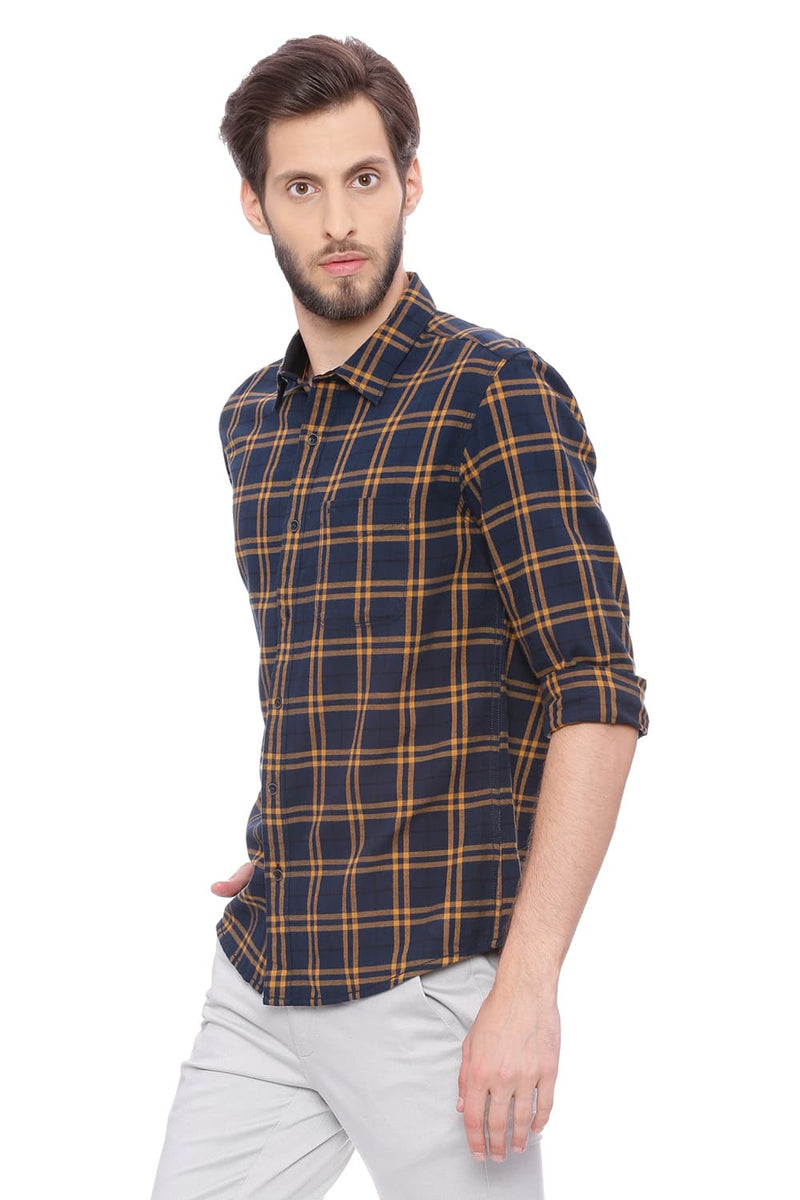 BASICS SLIM FIT CHECKS SHIRT