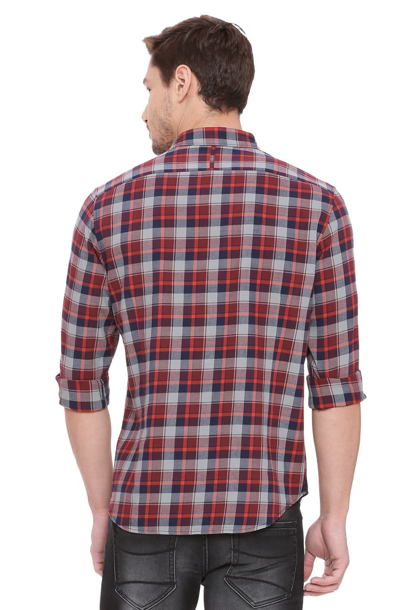 BASICS SLIM FIT CHECKS SHIRT