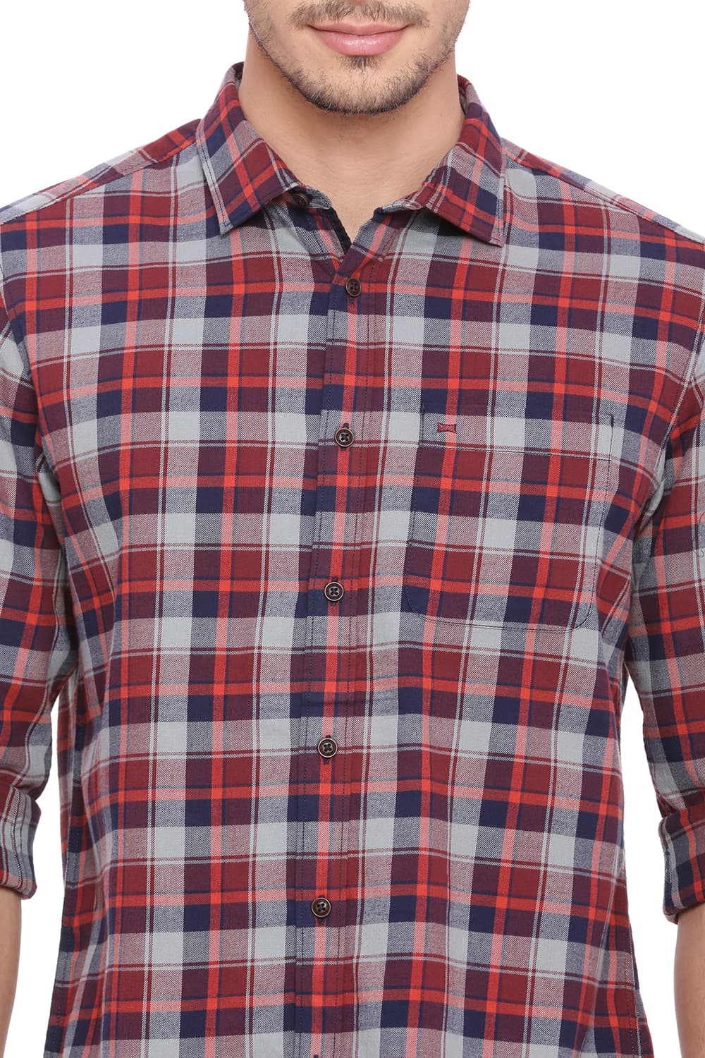 BASICS SLIM FIT CHECKS SHIRT