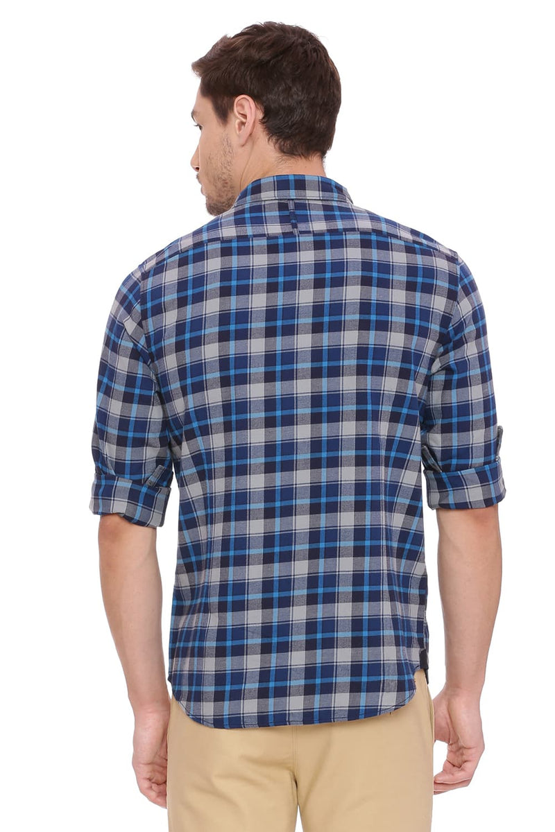 BASICS SLIM FIT CHECKS SHIRT