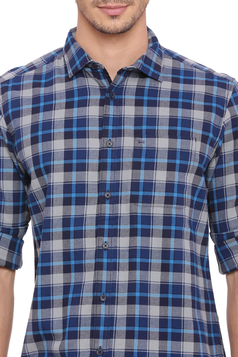 BASICS SLIM FIT CHECKS SHIRT