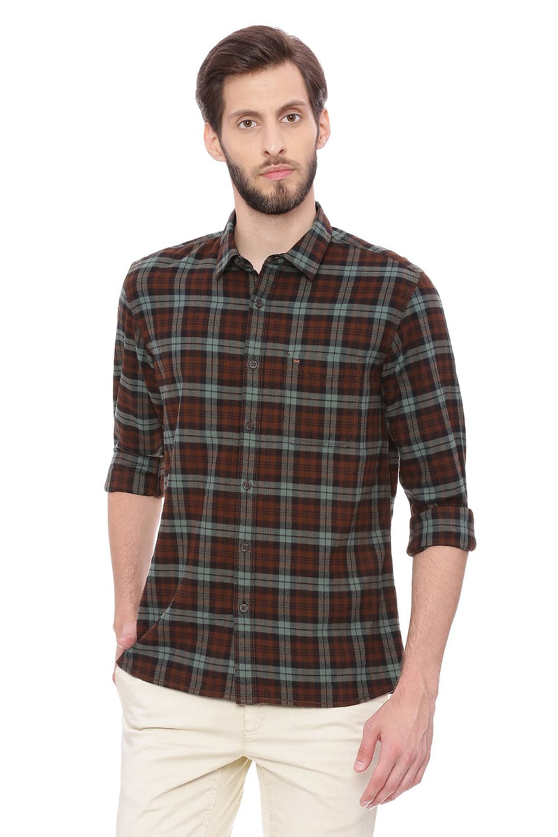 BASICS SLIM FIT CHECKS SHIRT