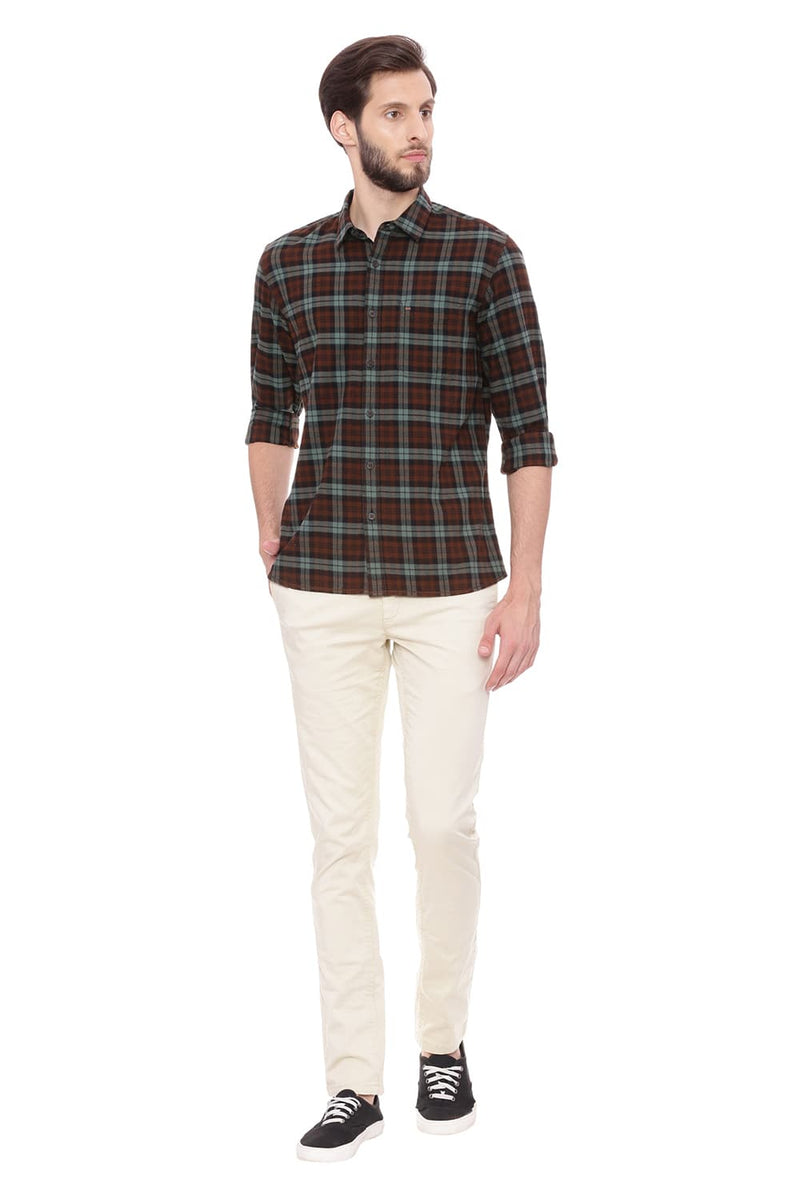 BASICS SLIM FIT CHECKS SHIRT