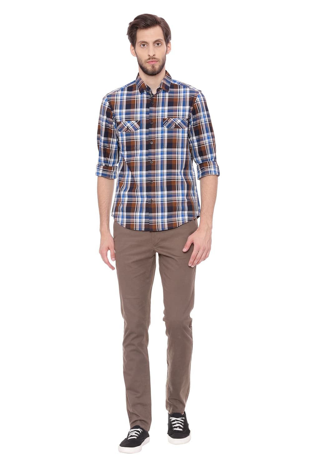 BASICS SLIM FIT CHECKS SHIRT