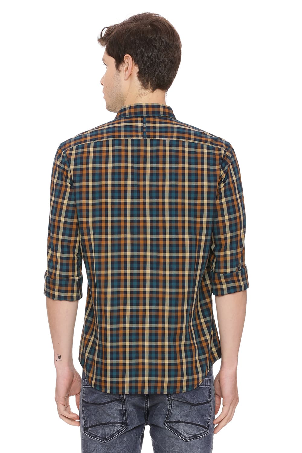 BASICS SLIM FIT CHECKS SHIRT