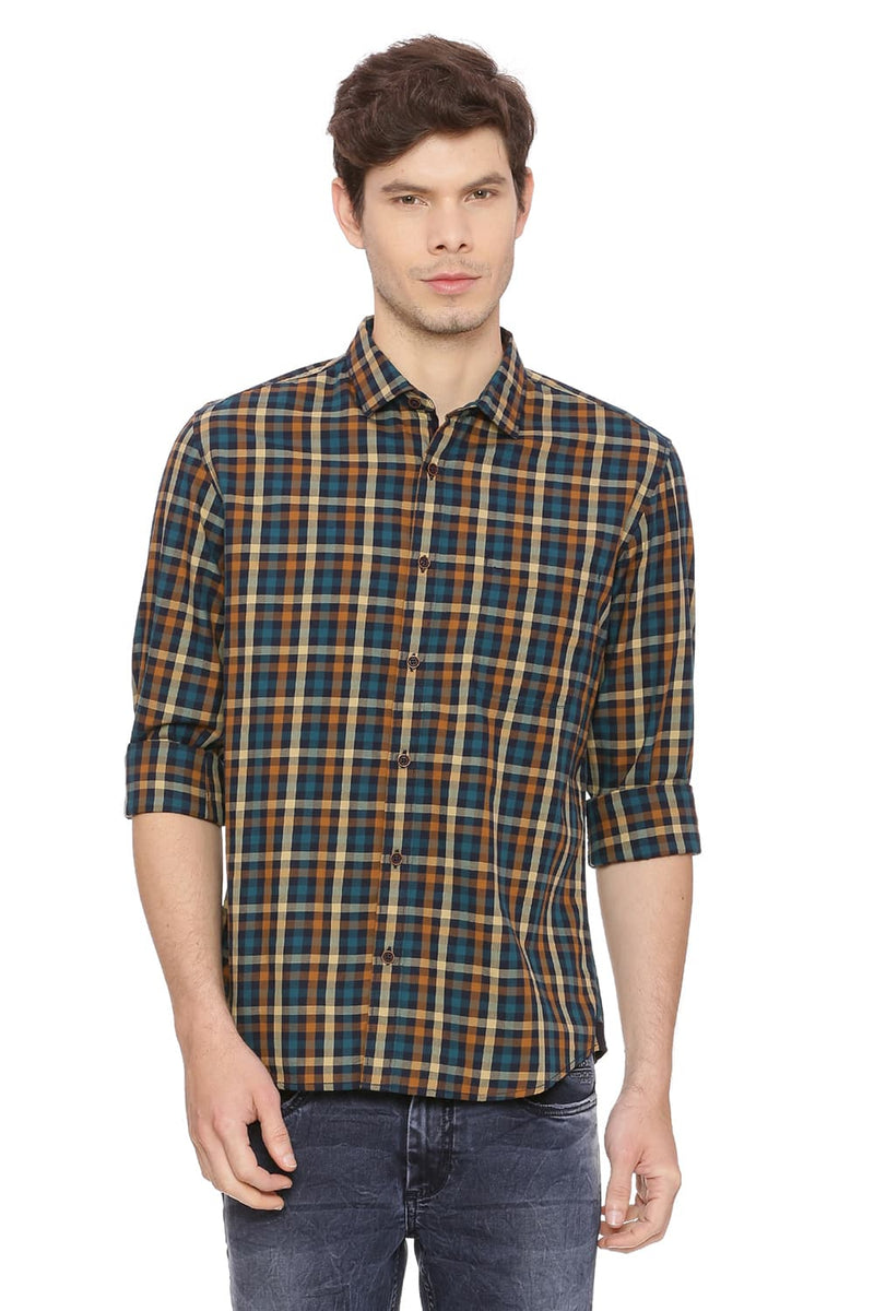 BASICS SLIM FIT CHECKS SHIRT