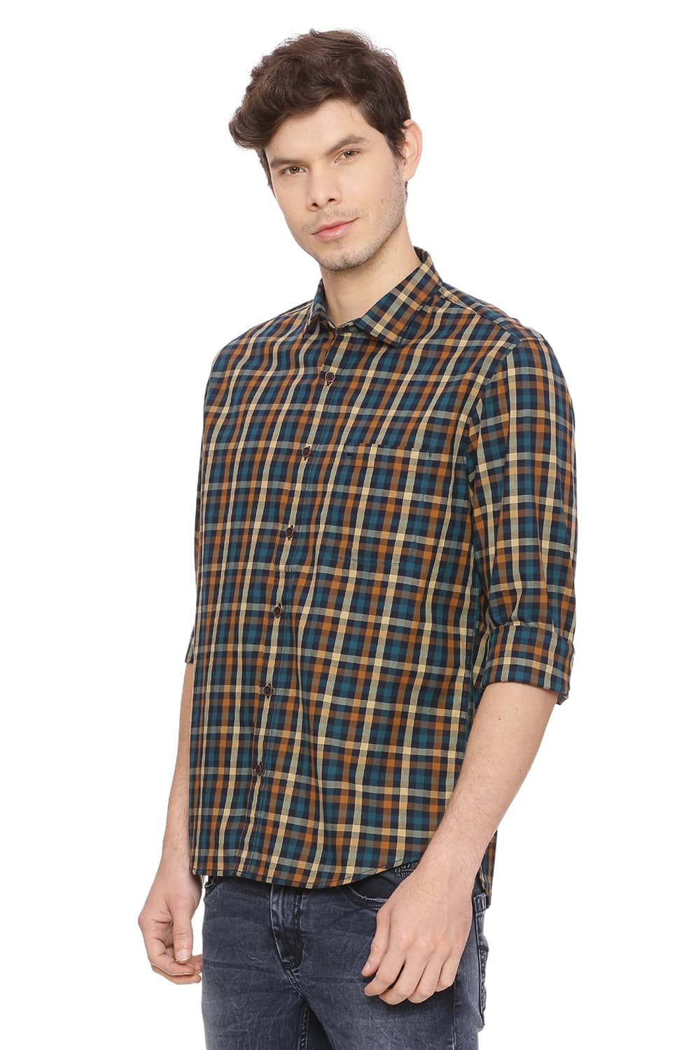 BASICS SLIM FIT CHECKS SHIRT