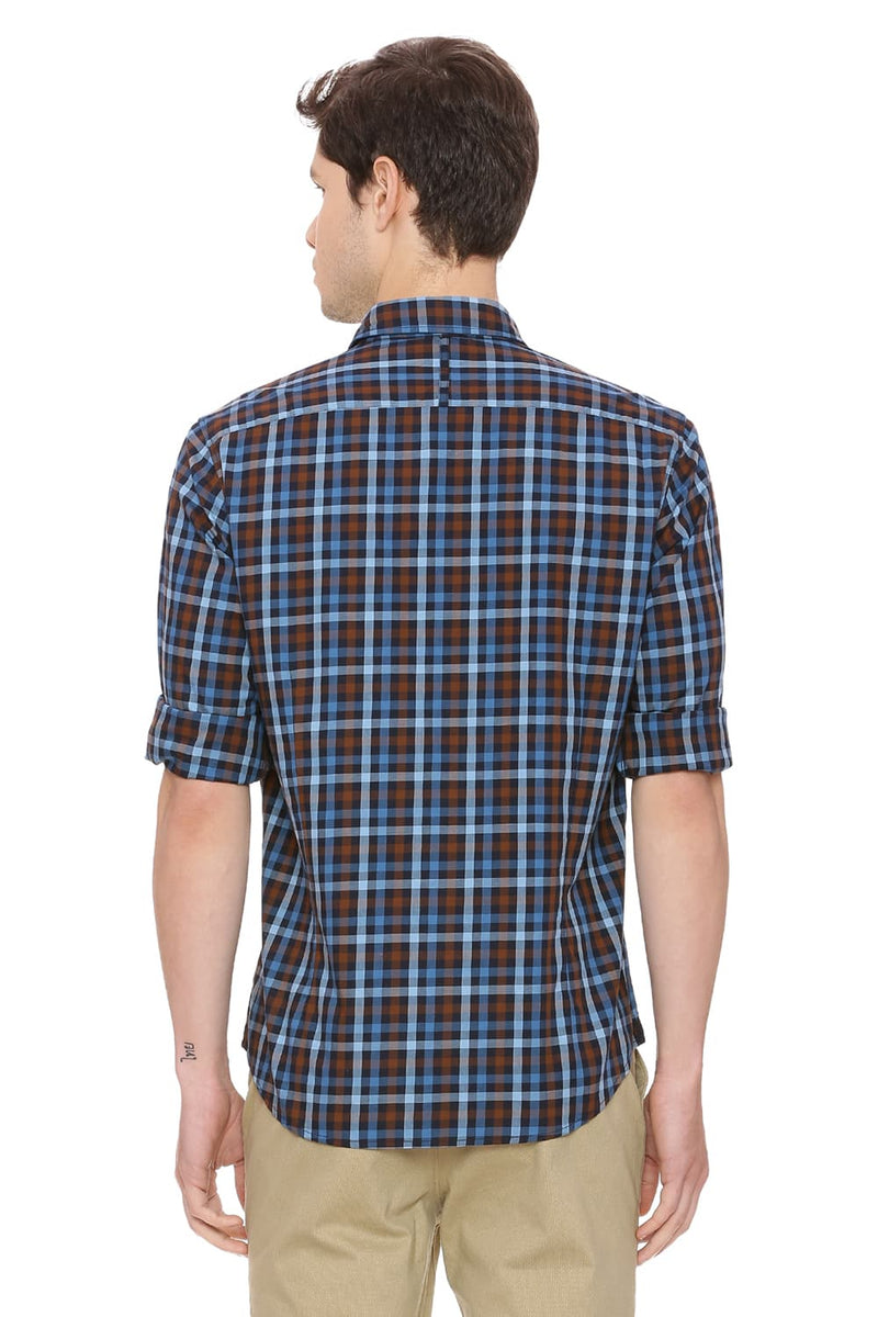 BASICS SLIM FIT CHECKS SHIRT