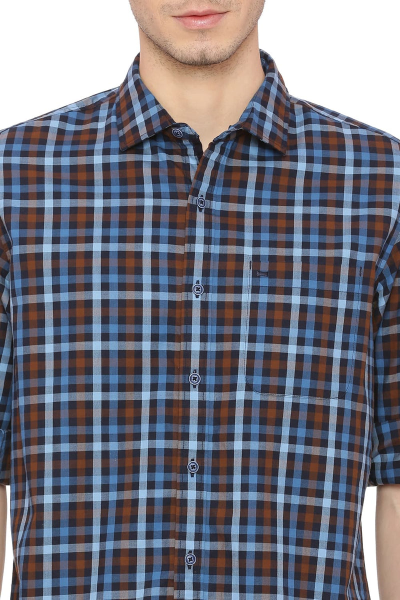 BASICS SLIM FIT CHECKS SHIRT