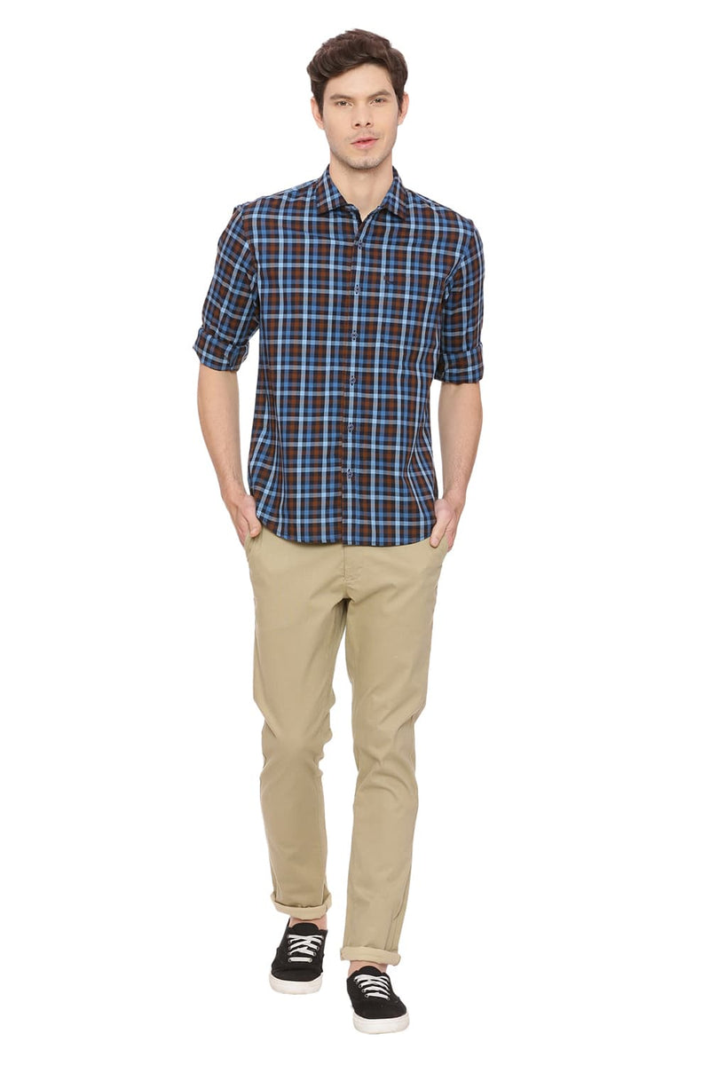 BASICS SLIM FIT CHECKS SHIRT