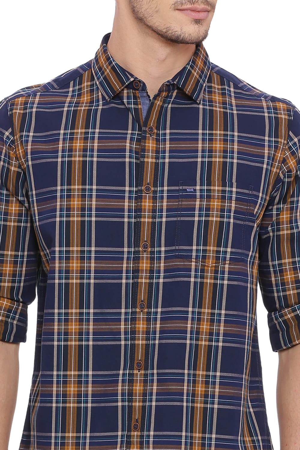 BASICS SLIM FIT CHECKS SHIRT