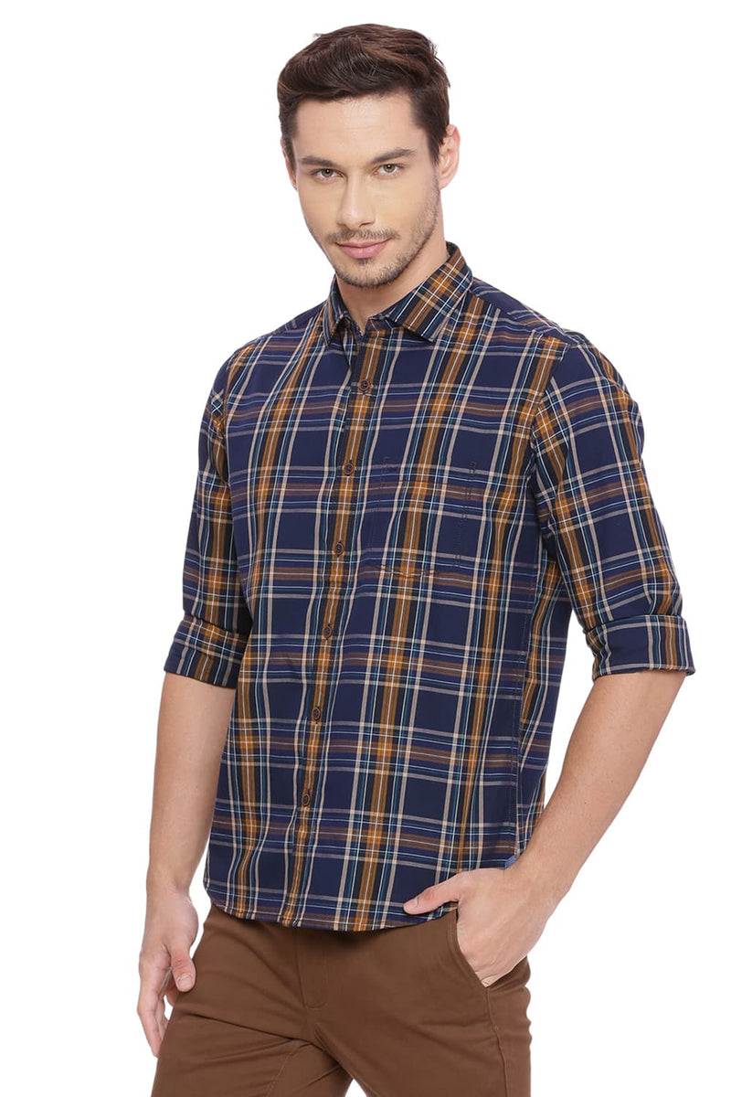 BASICS SLIM FIT CHECKS SHIRT