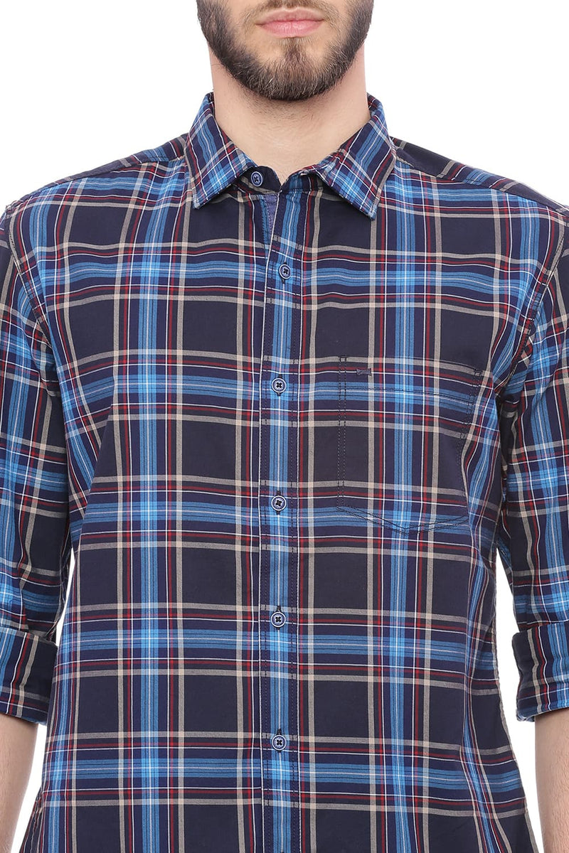 BASICS SLIM FIT CHECKS SHIRT