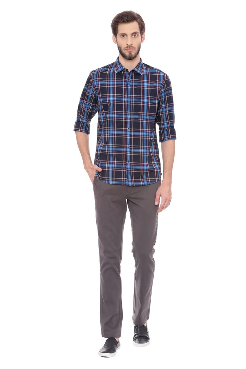 BASICS SLIM FIT CHECKS SHIRT