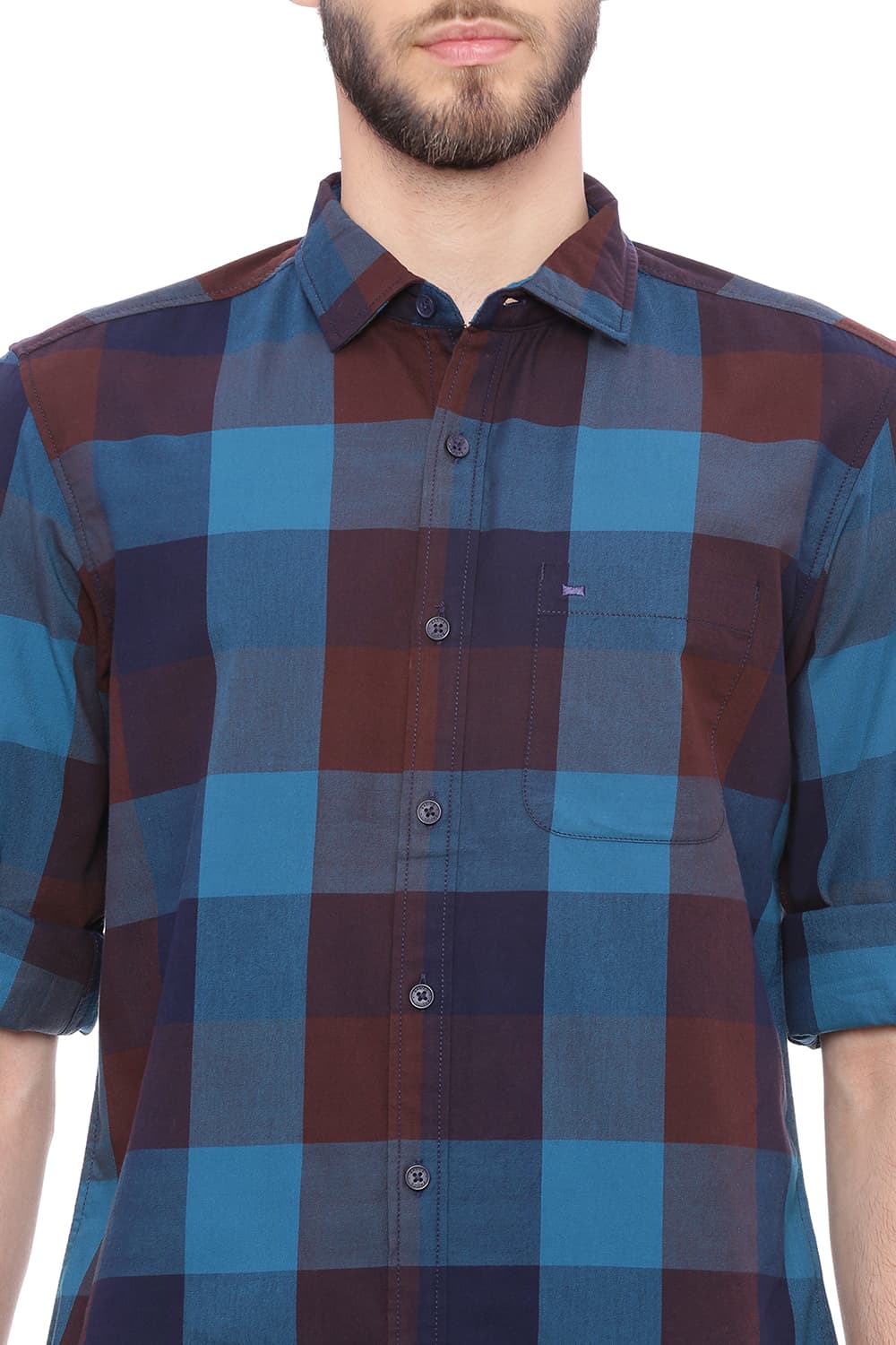 BASICS SLIM FIT CHECKS SHIRT