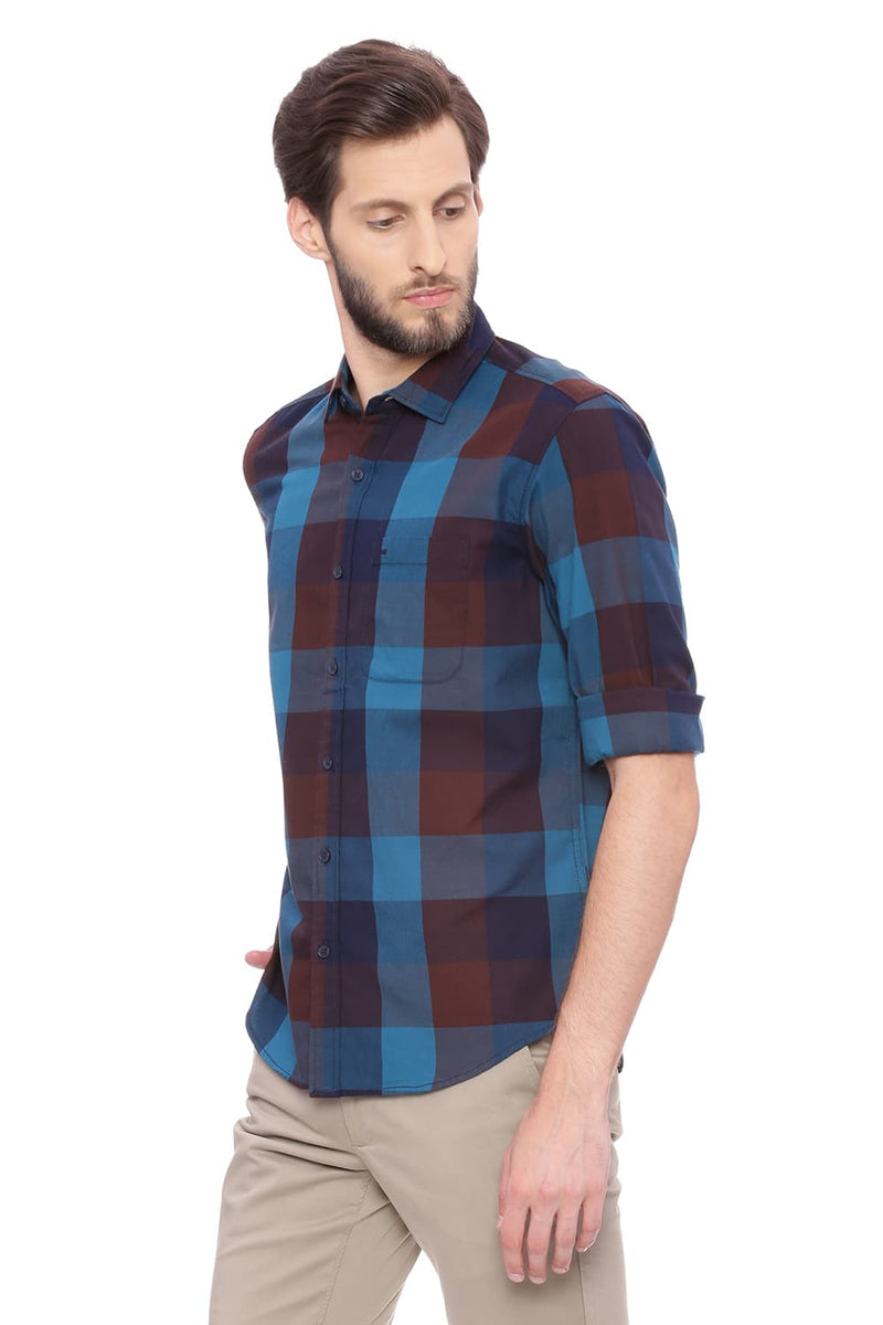 BASICS SLIM FIT CHECKS SHIRT