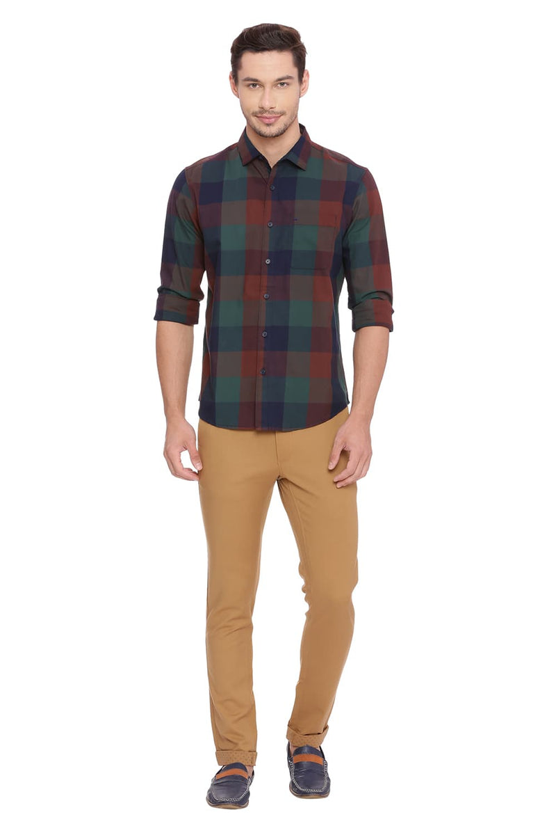 BASICS SLIM FIT CHECKS SHIRT