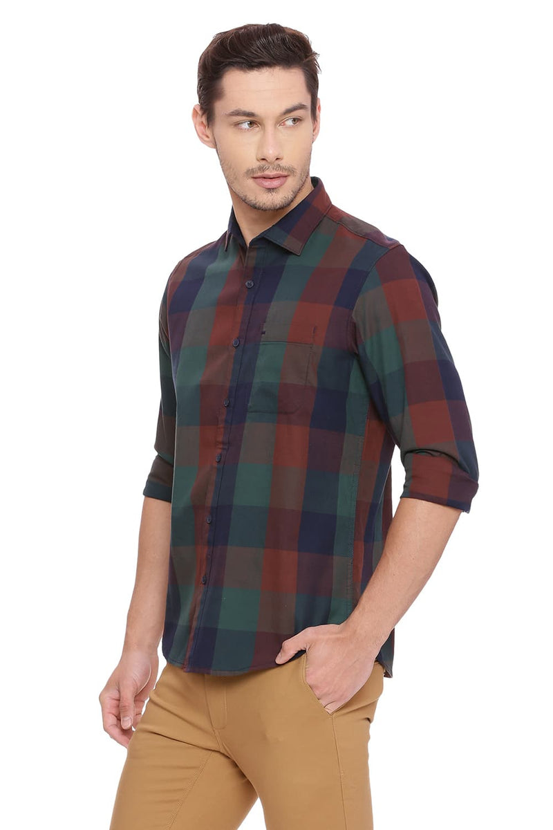 BASICS SLIM FIT CHECKS SHIRT