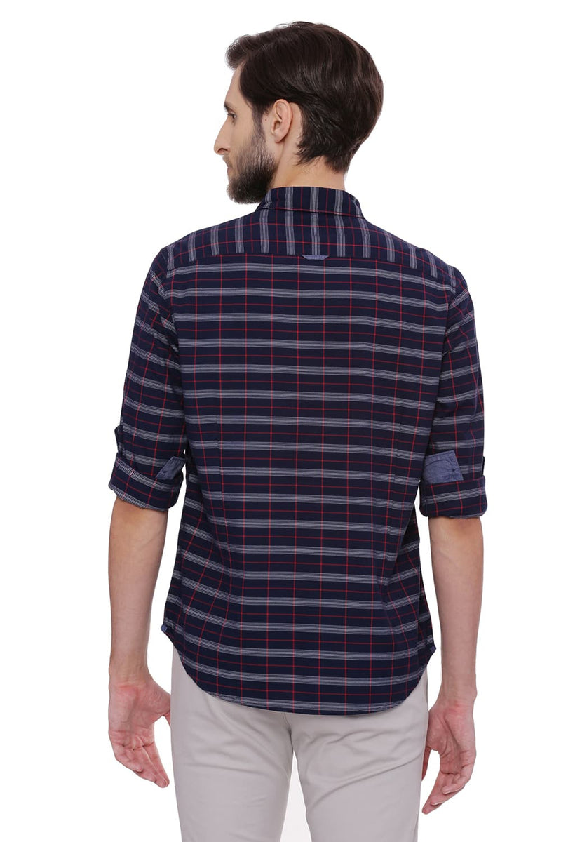 BASICS SLIM FIT CHECKS SHIRT