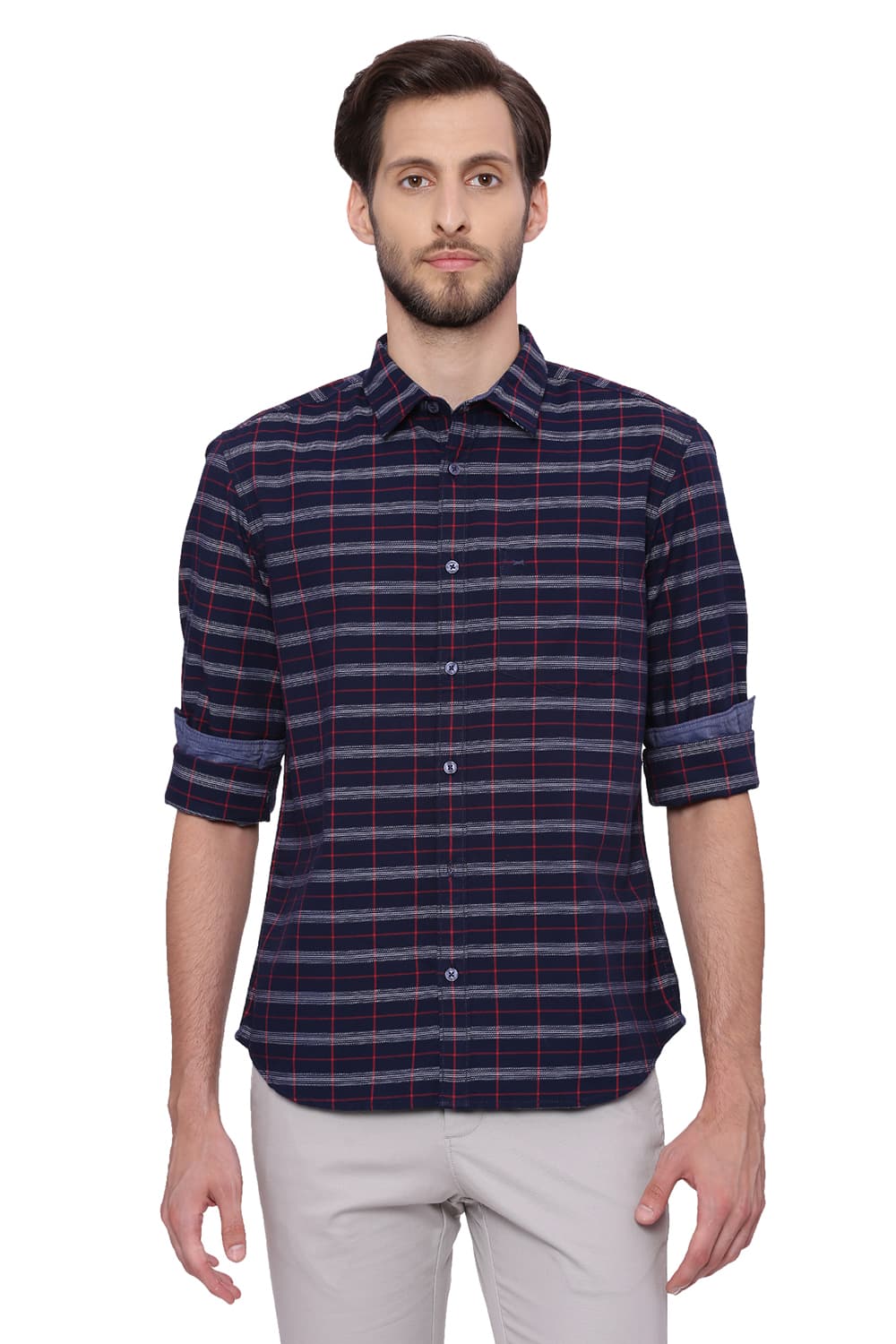 BASICS SLIM FIT CHECKS SHIRT