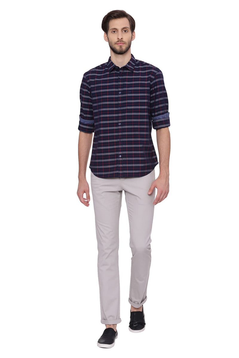 BASICS SLIM FIT CHECKS SHIRT