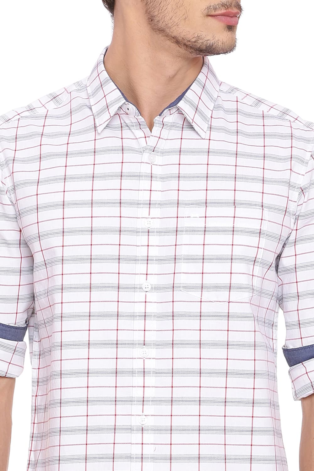 BASICS SLIM FIT CHECKS SHIRT