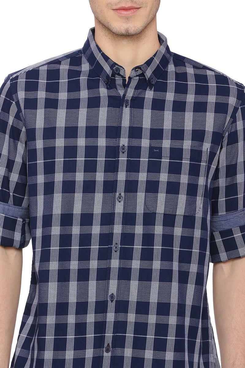 BASICS SLIM FIT CHECKS SHIRT