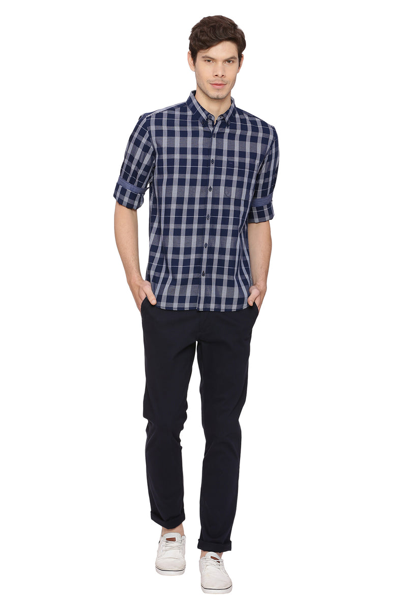 BASICS SLIM FIT CHECKS SHIRT