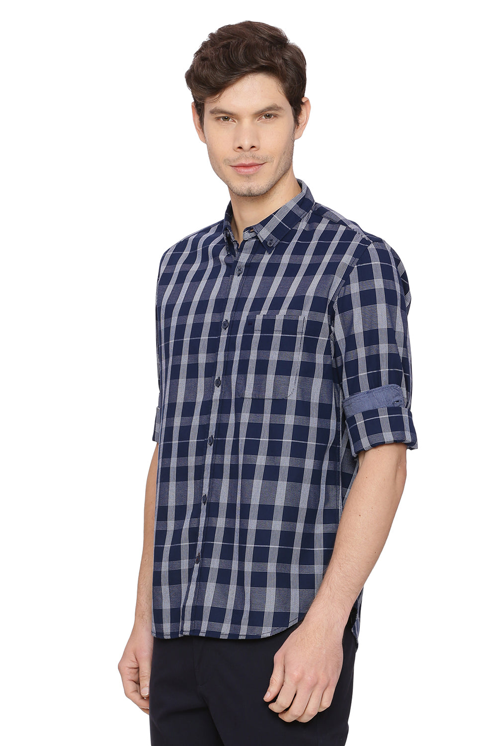 BASICS SLIM FIT CHECKS SHIRT